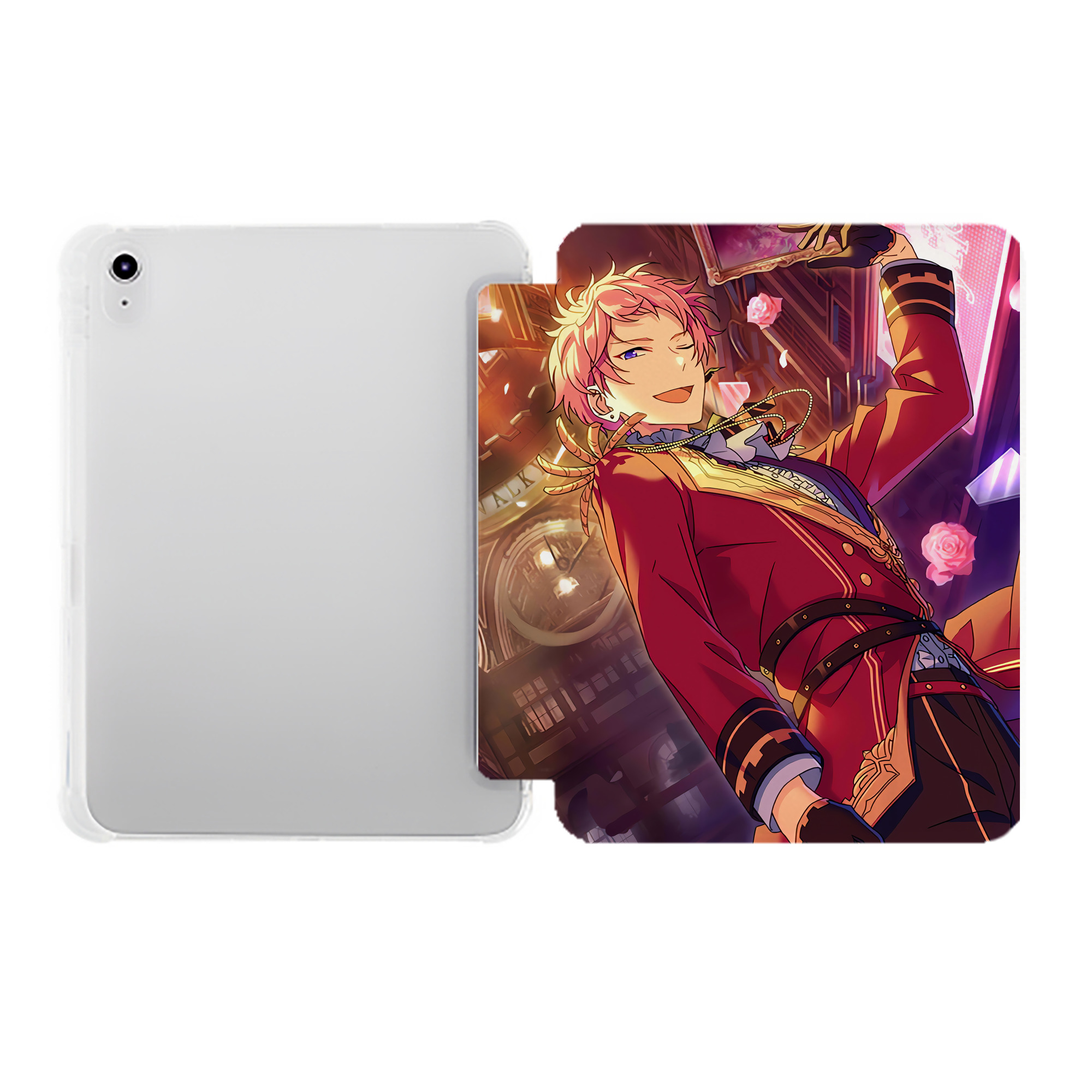 （画像用） あんさんぶるスターズ! Ensemble Stars IPad ケース ペン収納付き 三つ折りスタンド PUレザー×シリコン 対応機種9.5/10.5/10.9インチ